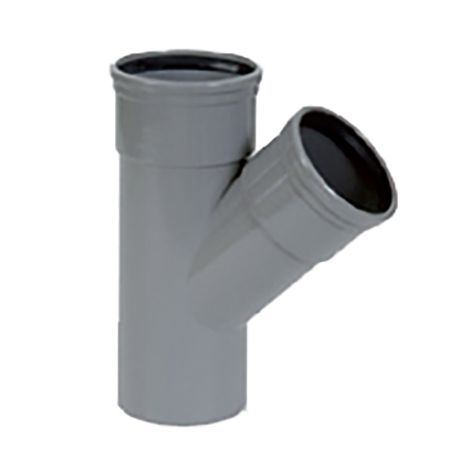 PVC grijs benor Y-stuk 45° dia.125 2 mof