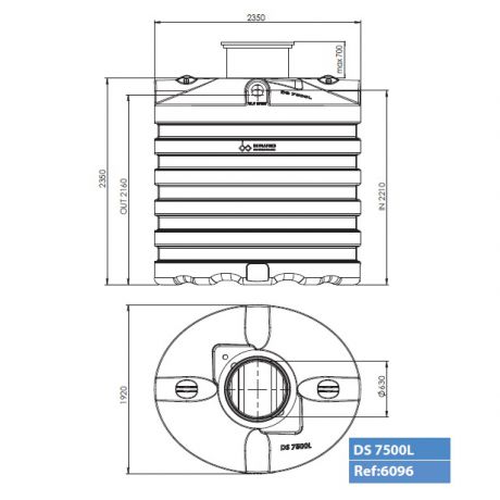 DS regenwatertank/septic premium ovaal 7.500L