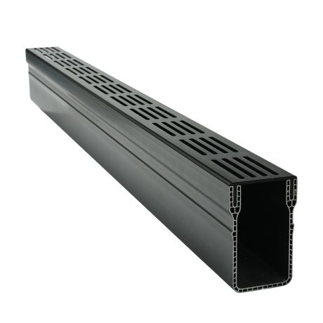 Stardrain 65/100 PVC goot alu rooster zwart