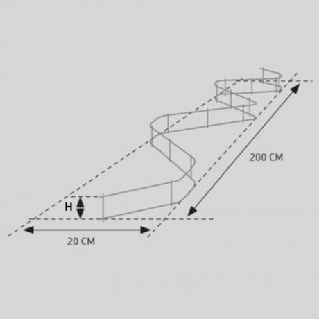 Zig-Zag metaalstoel afstandshouder 2m - H80mm