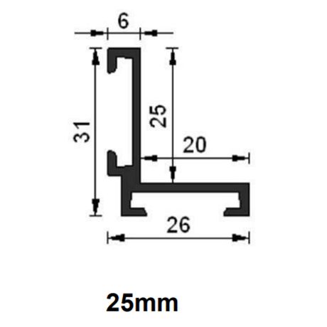 Verimpex matkader aluminium 25mm 600x400mm