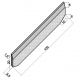 Boordsteen fijne boord 100x15x3-1,5cm grijs
