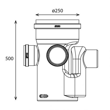Sifonput PE diam. 250 - 3x110mm/1x110mm