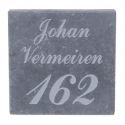 Naam & nummergravure op arduinplaatje 18x18 - Grey 