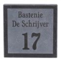 Naam & nummergravure op arduinplaatje 18x18  - Black