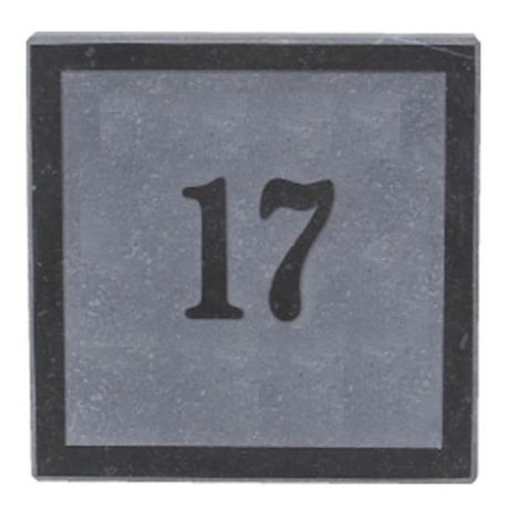 Nummergravure op arduinplaatje 18x18 - Stone Black