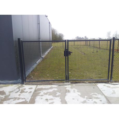 Dubbele tuinpoort 240x150cm (BxH) zwart