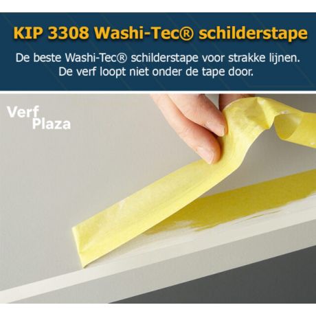 Kip 3308-24 Fineline maskingtape WASHI-TEC geel 24mmx50m