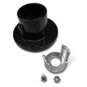 Voetplaat diam.60mm inclusief bouten zwart