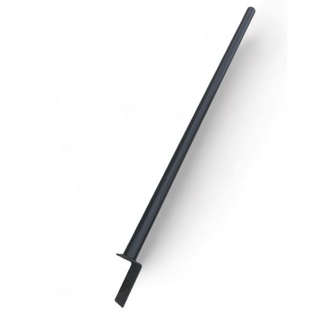Paal diam.60mm - lengte 200cm met L voor keerwand zwart 