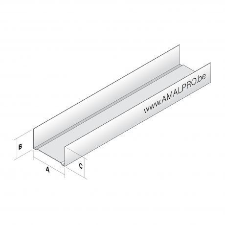 Metal stud wand horizontaal (U) 75mm - 4 m