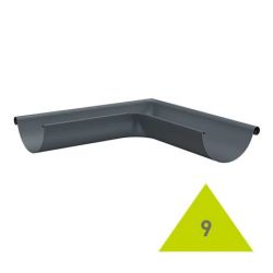 METIGLA n°9 Buitenhoek goot - RAL7016 antraciet glanzend