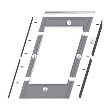 FAKRO gootstuk EZV-F RAL7016 voor platte pannen 114x140