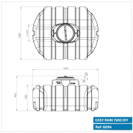 Easy Rain regenwatertank 1.500L