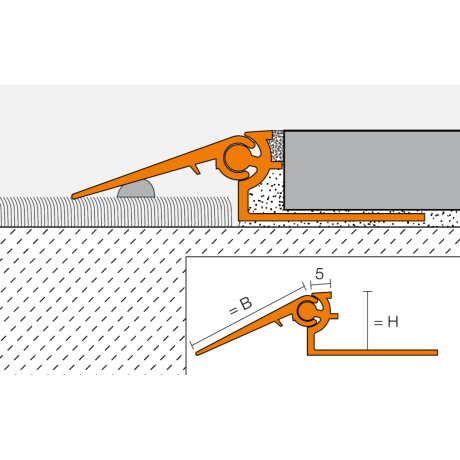 Schluter RENO-AV 2,5m H8mm B20mm aluminium