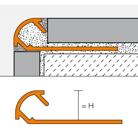 Schluter RONDEC-AE 2,5m 10mm alu mat