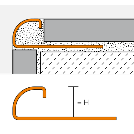Schluter RONDEC-E 2,5m 8mm staal