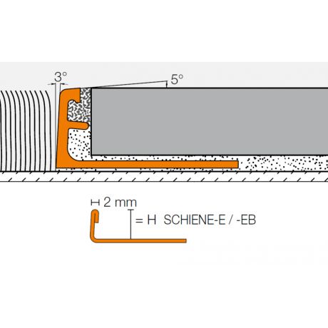 Schluter SCHIENE-E 2,5m 10mm staal